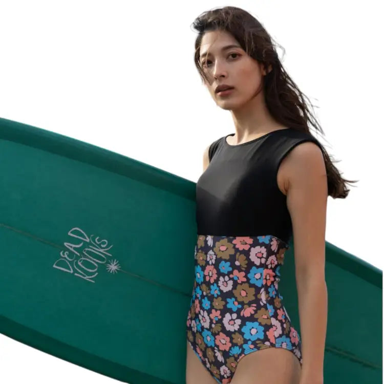 Rashguards: Maka-Hou Women Warm Swimwear-FLOWER (Japanese Brand) - 11W21-52S0001-L, 11W21-52S0001-M, Clothing, Fashion, Flower