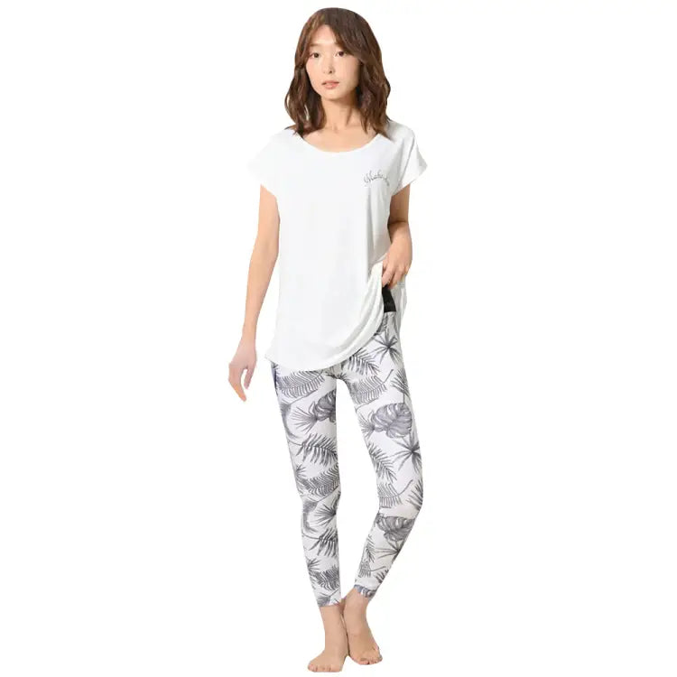 Leggings / Water: Maka - Hou Women ＆ Yoga Leggings - MIX LEAF - Bottom, Clothing, Exceed By, Fashion, fitness | 71W12 - 22S2801 - M