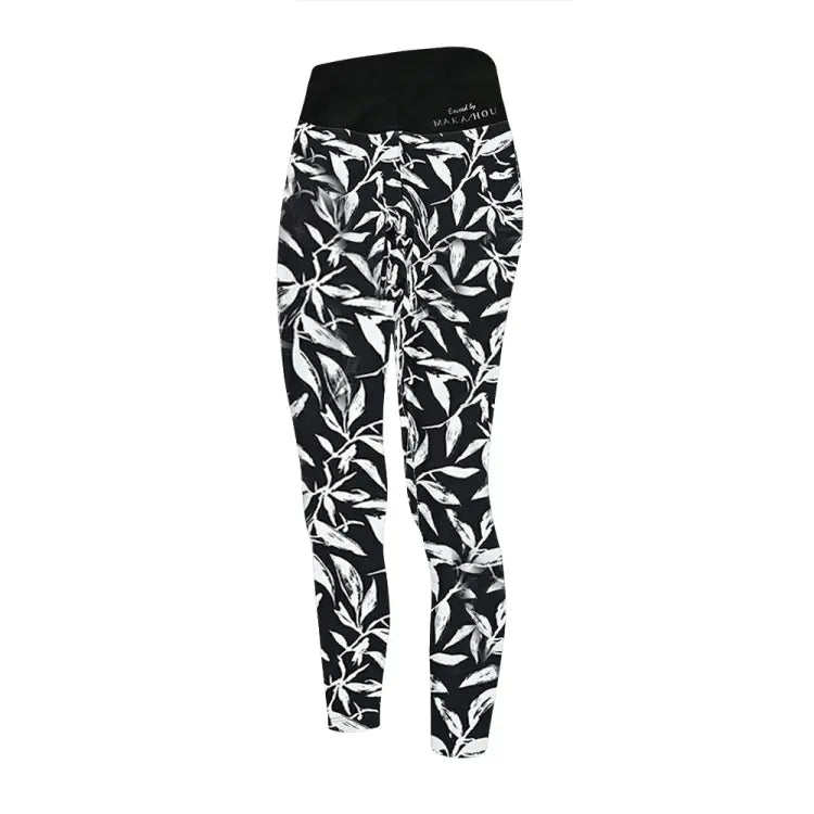 Leggings / Water: Maka - Hou Women ＆ Yoga Leggings - MONO LEAF - Barrel Mono M Bottom, Clothing, Exceed By, Fashion, fitness | 71W12