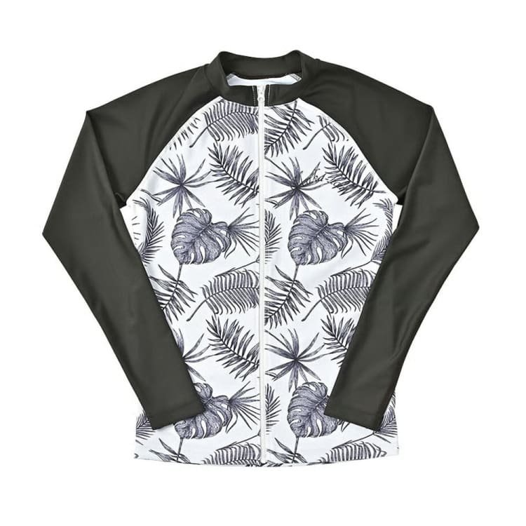 Rashguards: Maka - Hou Women Zip - Up Rashguard - MIX LEAF - Barrel / Mix M Clothing, Exceed By, Fashion, Hong Kong, Japan | 11W12