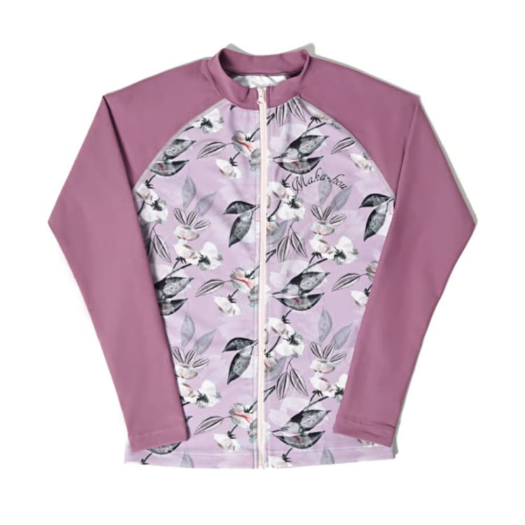 Rashguards: Maka - Hou Women Zip - Up Rashguard - REAL FLOWER - Real M Clothing, Exceed By, Fashion, Hong Kong, Japan | 11W12 - 22S2768 - M