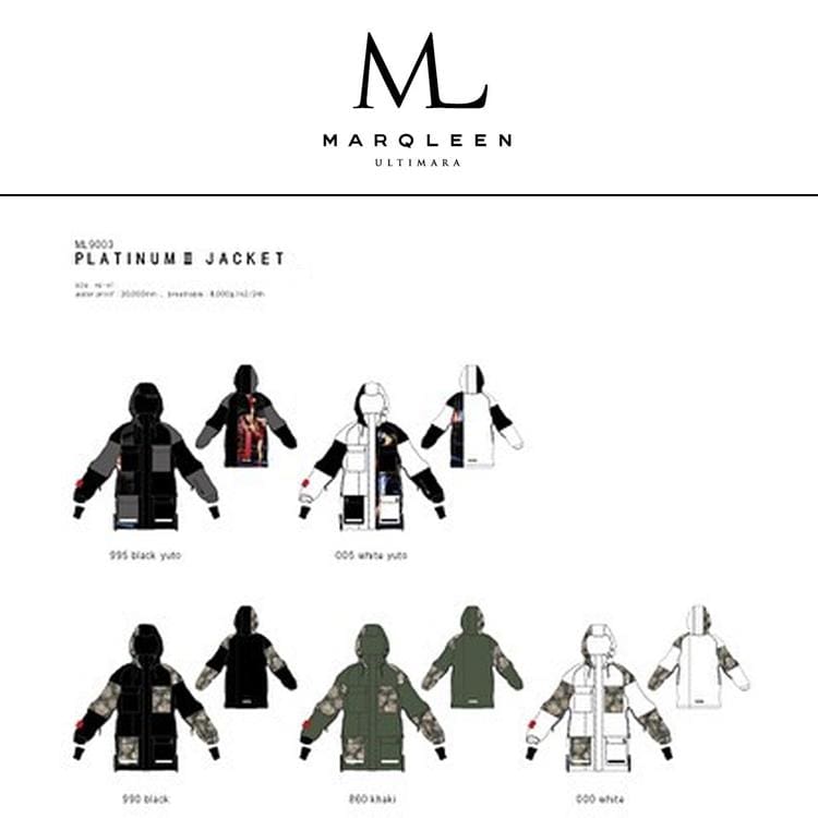 Jackets / Snow: [ PRE-ORDER ] MARQLEEN PLATINUM II JACKET (Japanese Brand) ML9003-000 [Unisex] - 1920 Clothing Ice & Snow Jackets Jackets /