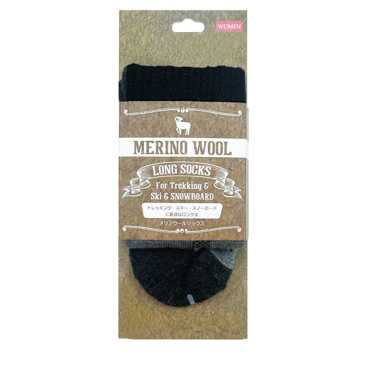 Socks / Snow: Merino Wool Long Socks-BLACK - 2023, Accessories, Bearx, Black, Ice & Snow | JP4518763074344-BLK