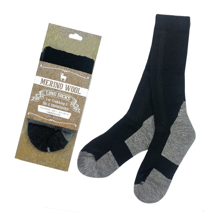 Socks / Snow: Merino Wool Long Socks-BLACK - Merino / Black / Women (22-25cm) / 2023, Accessories, Bearx, Black, Ice & Snow |
