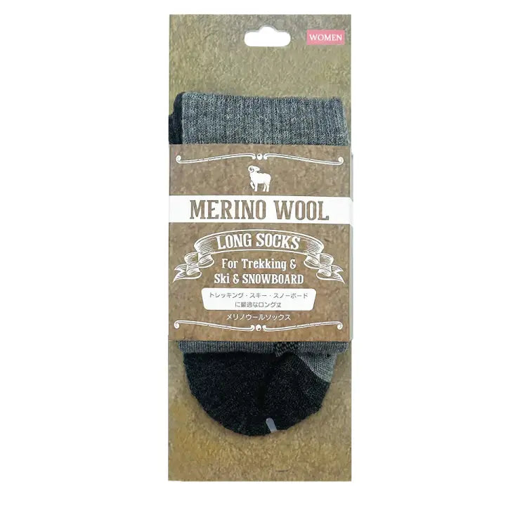 Socks / Snow: Merino Wool Long Socks-GREY - 2023, Accessories, Bearx, Grey, Ice & Snow | JP4518763074344-BLK