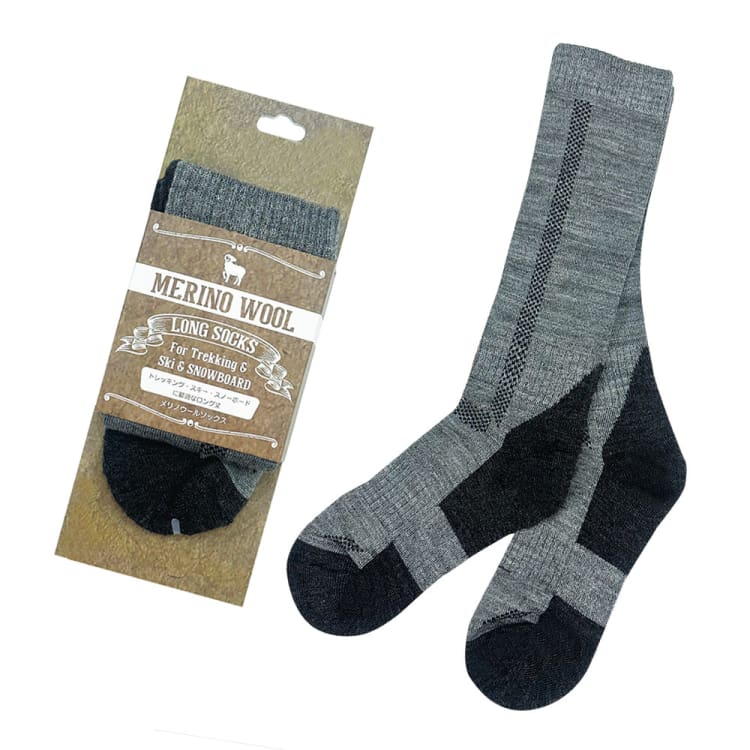 Socks / Snow: Merino Wool Long Socks-GREY - Merino / Grey / Women (22-25cm) / 2023, Accessories, Bearx, Grey, Ice & Snow |