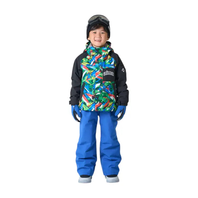 Jackets / Snow: Nima Kids Geo Snow Suits-MULTI (Japanese Brand) - Nima / Multi / 110 / 2025, 25JR-1601-21P-110, 25JR-1601-21P-120,