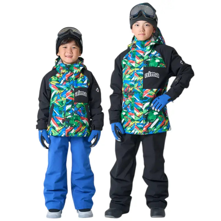 Jackets / Snow: Nima Kids Geo Snow Suits-MULTI (Japanese Brand) - 2025, 25JR-1601-21P-110, 25JR-1601-21P-120, 25JR-1601-21P-130,
