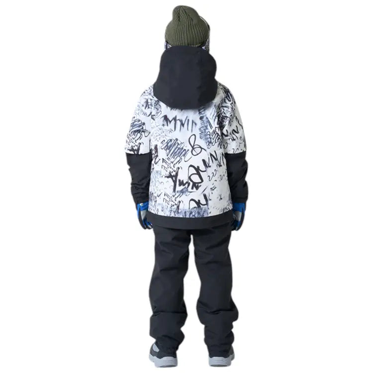 Jackets / Snow: Nima Kids Graffiti Snow Suits-WHITE (Japanese Brand) - 2025, 25JR-1601-21P-110, 25JR-1601-21P-120, 25JR-1601-21P-130,