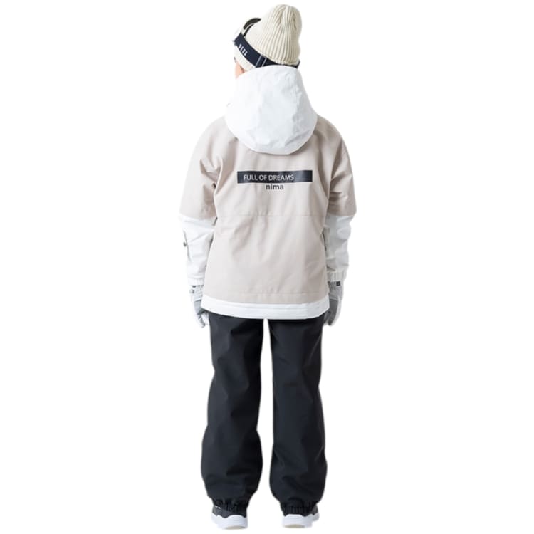 Jackets / Snow: Nima Kids Snow Suits-BEIGE (Japanese Brand) - 2024, Beige, Blue Flower, Clothing, Ice & Snow | 24JR1507-83-130