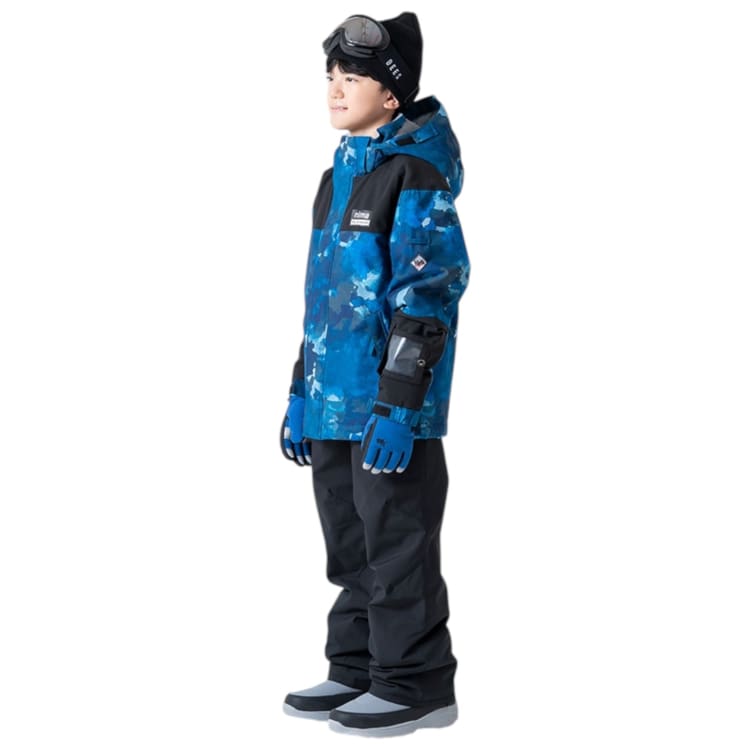 Jackets / Snow: Nima Kids Snow Suits-BLUE (Japanese Brand) - 2024, Blue, Blue Flower, Clothing, Ice & Snow | 24JR1501-35P-130