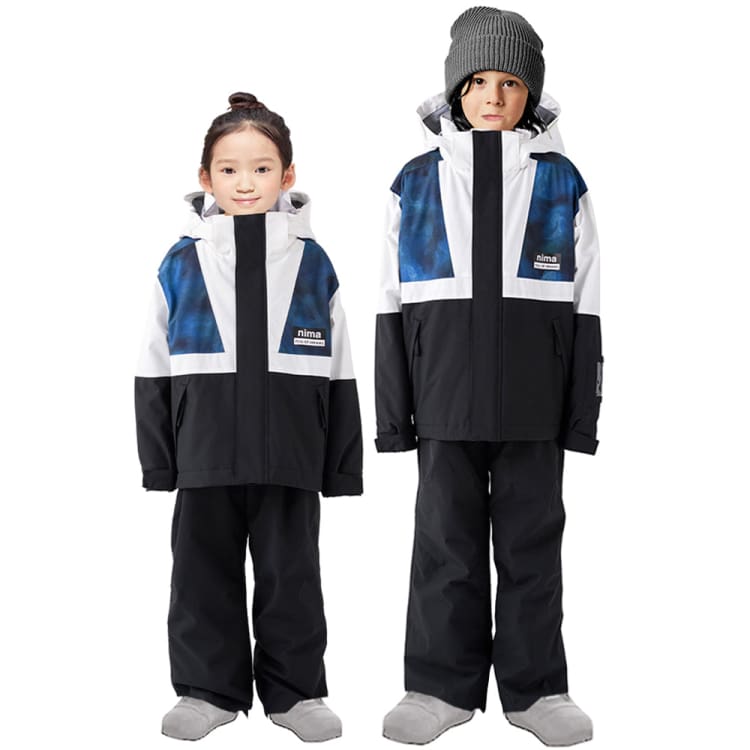 Jackets / Snow: Nima Kids Snow Suits-BLUE/BLACK (Japanese Brand) - Nima / Blue/Black / 110 / 2023, Blue/Black, Clothing, Ice & Snow, Jackets