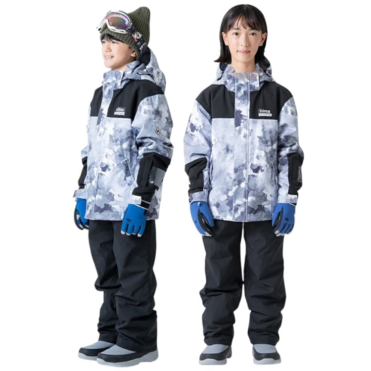 Jackets / Snow: Nima Kids Snow Suits-CAMO (Japanese Brand) - Nima / Camo / 130 / 2024, Blue Flower, Camo, Clothing, Goggles Specials x Snow