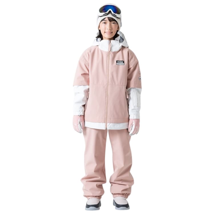 Jackets / Snow: Nima Kids Snow Suits-PINK (Japanese Brand) - 2024, Blue Flower, Clothing, Ice & Snow, Jackets | 24JR1507-74-130