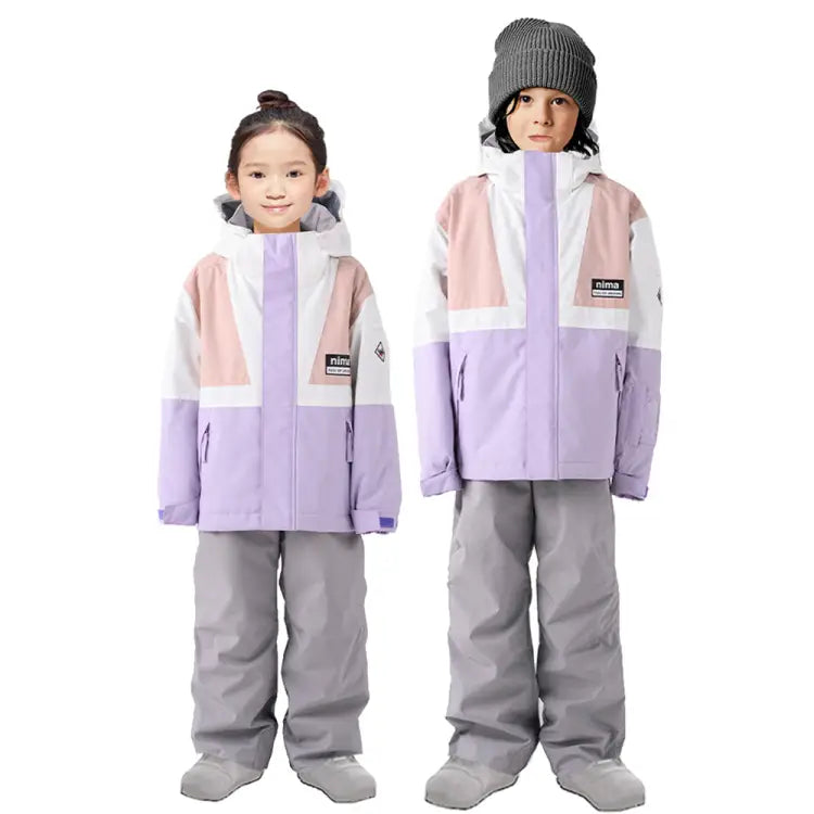 Jackets / Snow: Nima Kids Snow Suits-PINK/PURPLE (Japanese Brand) - Nima / Pink/Purple / 110 / 2023, Clothing, Ice & Snow, Jackets, Jackets