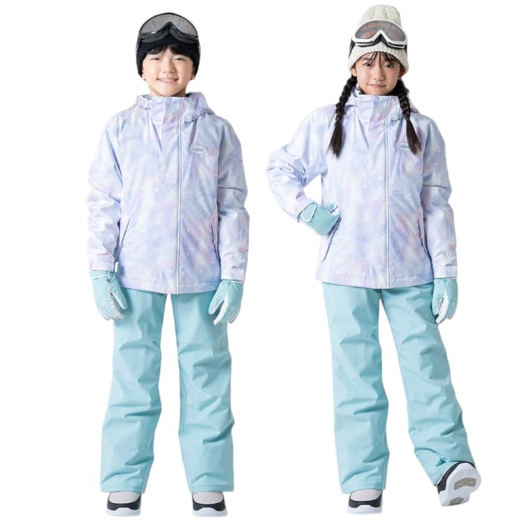 Jackets / Snow: Nima Kids Snow Suits-PURPLE (Japanese Brand) - Nima / Purple / 130 / 2024, Blue Flower, Clothing, Ice & Snow, Jackets