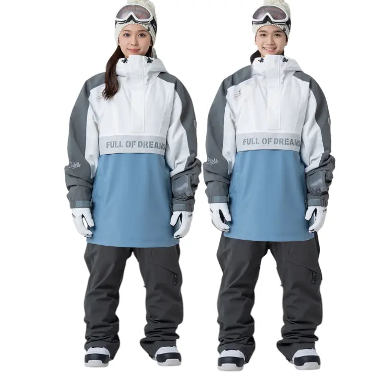 Jackets / Snow: Nima Unisex Popover Snow Anorak-BLUE (Japanese Brand) - 2025, Blue, Clothing, Goggles Specials x Snow Wear, Ice & Snow
