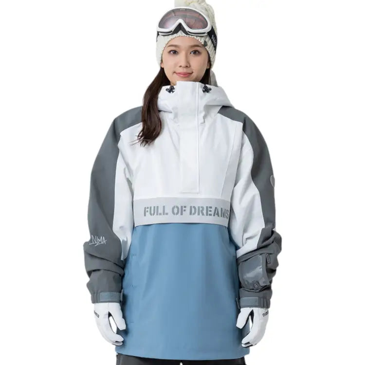 Jackets / Snow: Nima Unisex Popover Snow Anorak-BLUE (Japanese Brand) - Nima / Blue / S / 2025, Blue, Clothing, Goggles Specials x Snow