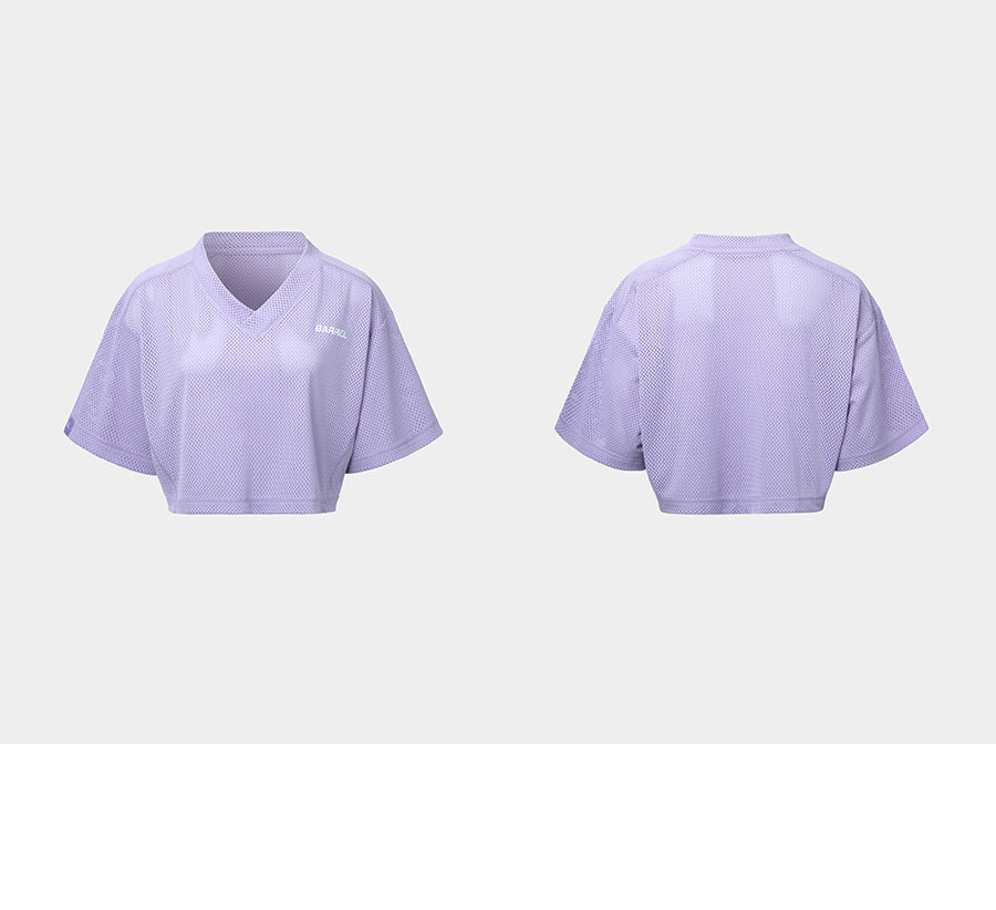 Barrel Women Motion Mesh Crop Cover Up-lavender