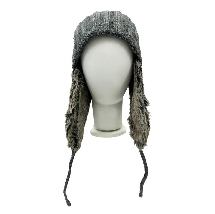Headwear / Beanies: Peax Fur Earflap Beanie-GRAY - Peax / Grey / Free / 2024, Accessories, Bearx, Grey, Head & Neck Wear | JP15729-GRAY