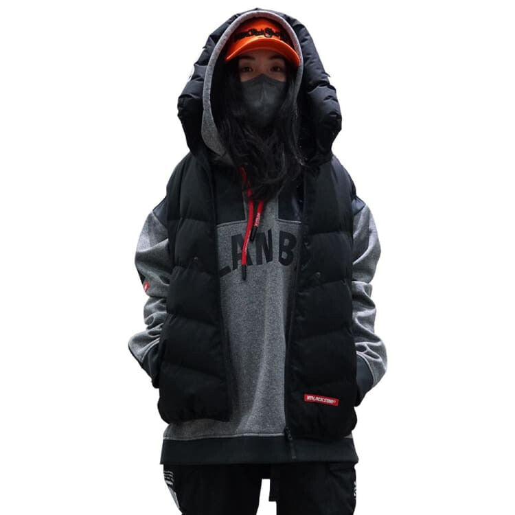 Jackets / Snow: PLANB PROJECT Down Vest Jacket (Japanese Brand) Black [Unisex] - PLANB PROJECT / S / Black / 2021, Black, Clothing, Ice & 