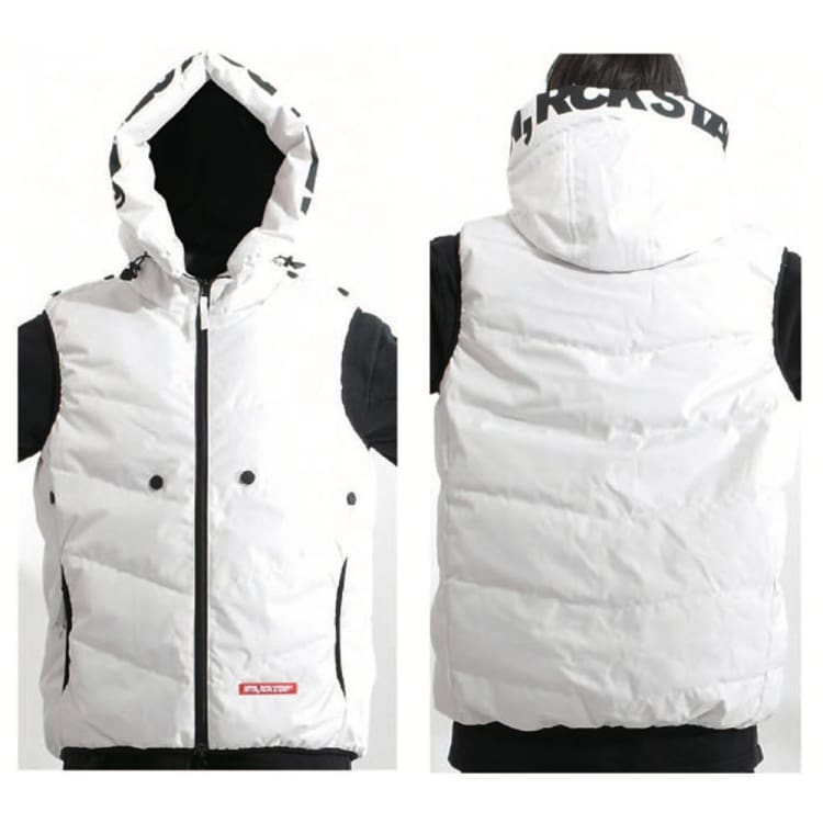 Jackets / Snow: PLANB PROJECT Down Vest Jacket (Japanese Brand) White [Unisex] - PLANB PROJECT / S / White / 2021, Black, Clothing, Ice & 