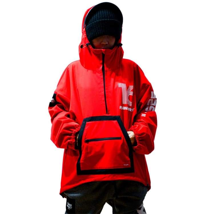 Jackets / Snow: [ PRE-ORDER ] PLANB PROJECT Pullover Snow Jacket (Japanese Brand) Red [Unisex] - 1920 Clothing Ice & Snow Jackets Jackets /