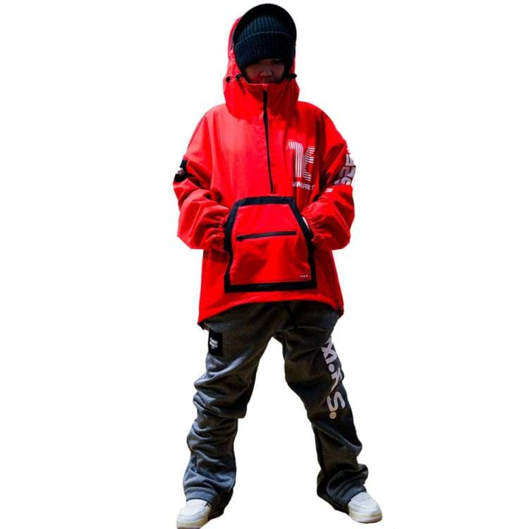 Jackets / Snow: [ PRE-ORDER ] PLANB PROJECT Pullover Snow Jacket (Japanese Brand) Red [Unisex] - 1920 Clothing Ice & Snow Jackets Jackets /