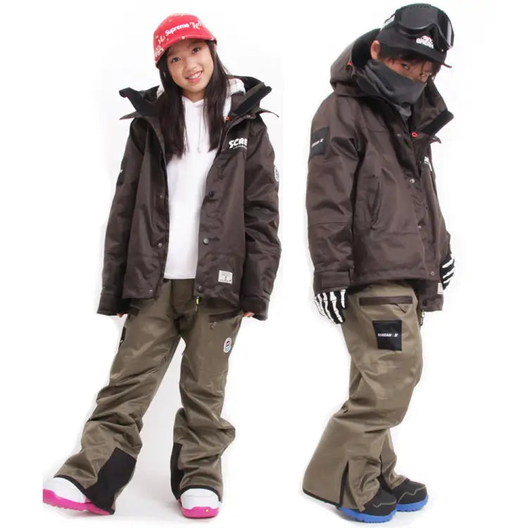 Jackets / Snow: Scream Kids Coach Snow Jacket w/Pants KD08 - Scream / S / Black / 1920 Black Clothing ICE & SNOW Jackets |