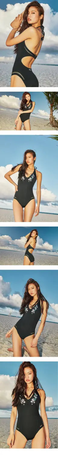 Barrel Womens 0.5mm Neoprene Halter Neck OnePiece-BLACK_image